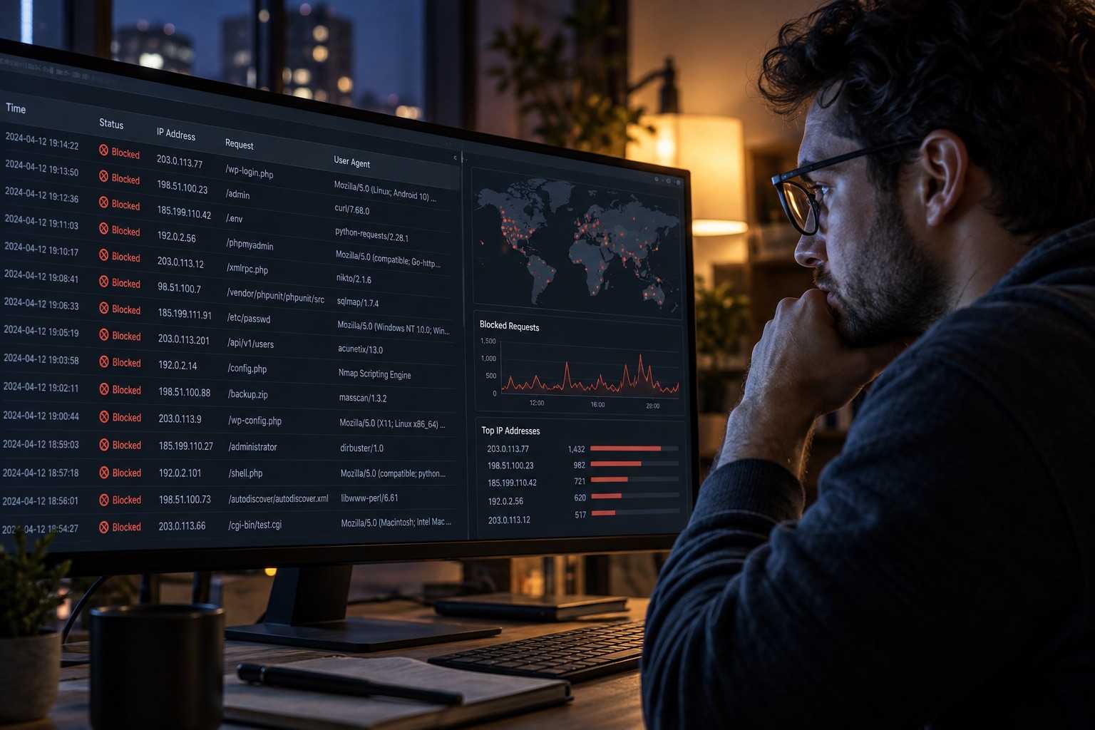 Pembangun menyemak permintaan web yang mencurigakan
