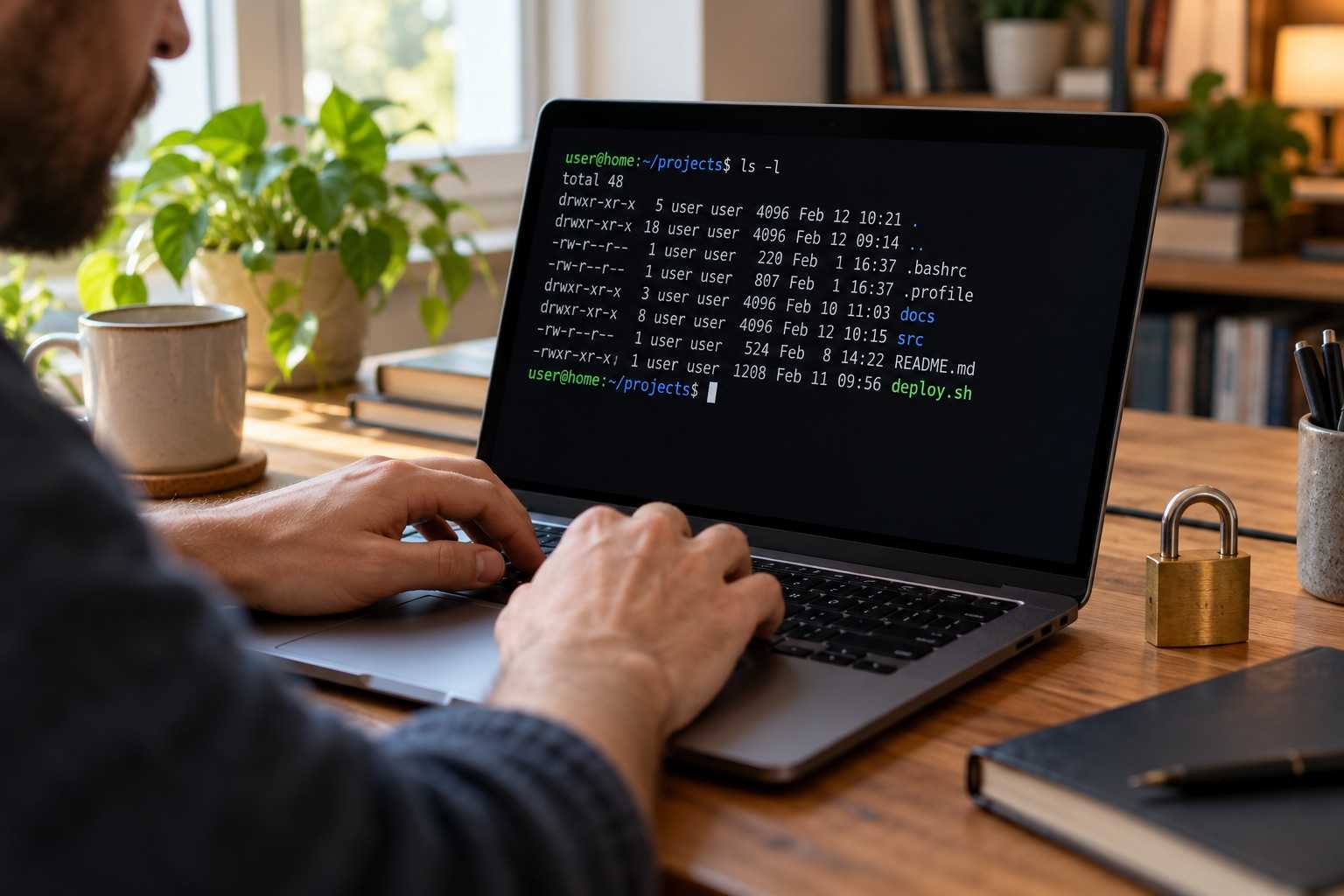 Semakan hak akses fail Linux di terminal